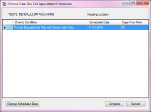 Chronic Care Sick Call Appointment Scheduler