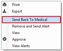 Send Back To Medical